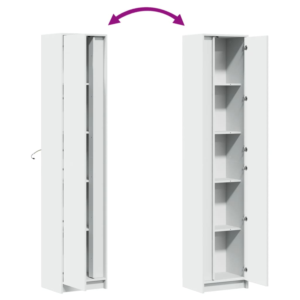 Skåp Vit LEDs 41,5x32,5x200 cm