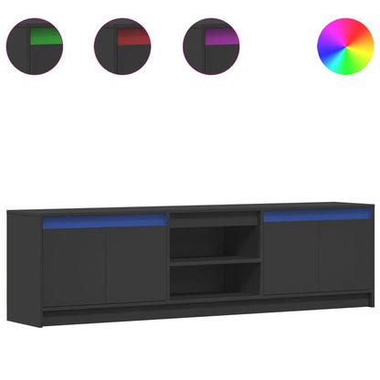 TV-Möbel Svart TV-Bänk LED 180x34x50 cm