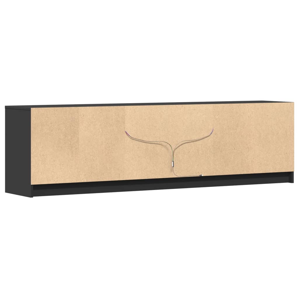 TV-Möbel Svart TV-Bänk LED 180x34x50 cm