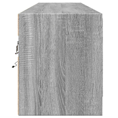TV-Möbel Sonoma Grå Väggmonterad TV-Bänk LED 180x31x38 cm