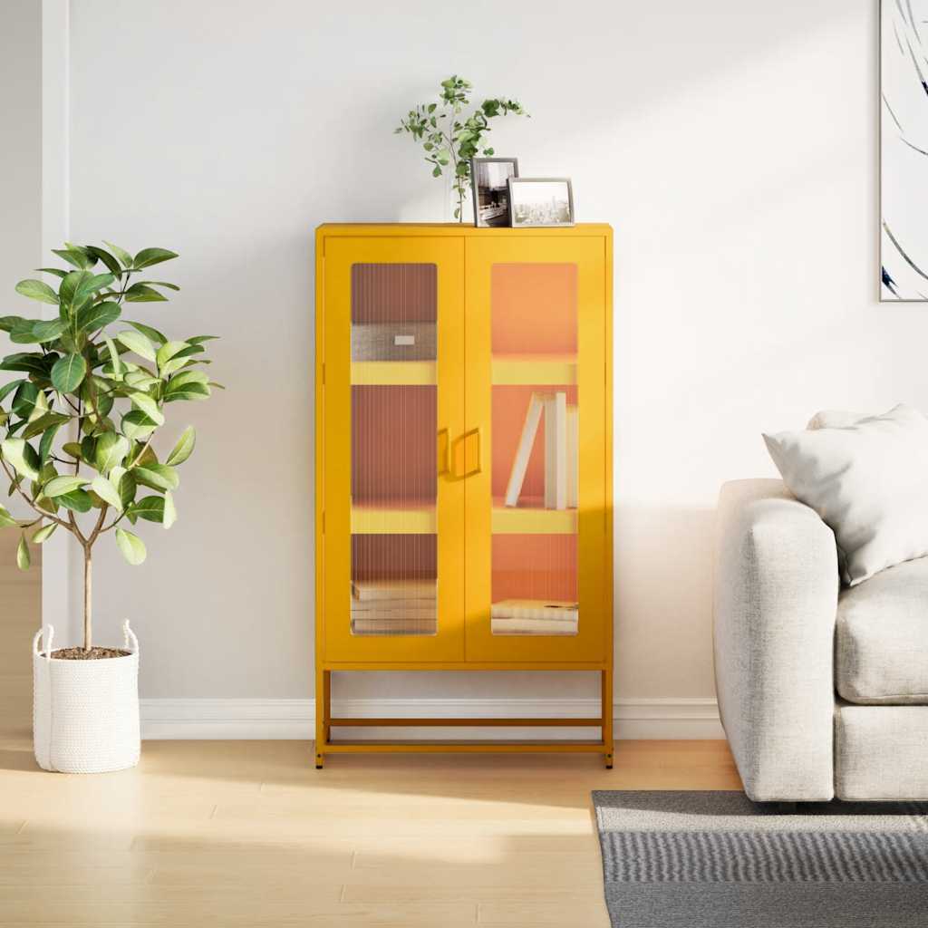 Skåp DIV. Senapsgul 68x39x123 cm stål