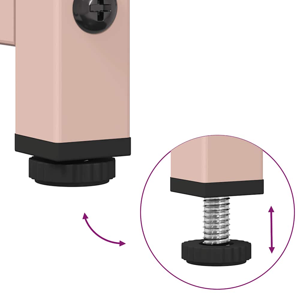 Skåp DIV. rosa 68x39x111,5 cm stål