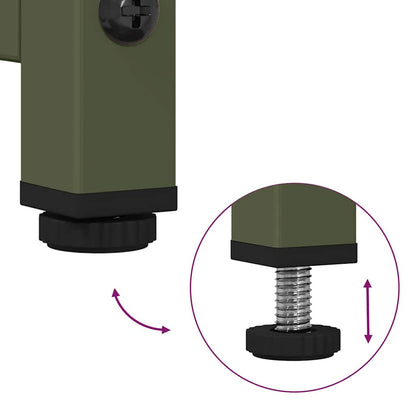 Skåp DIV. olivgrön 68x39x107 cm stål