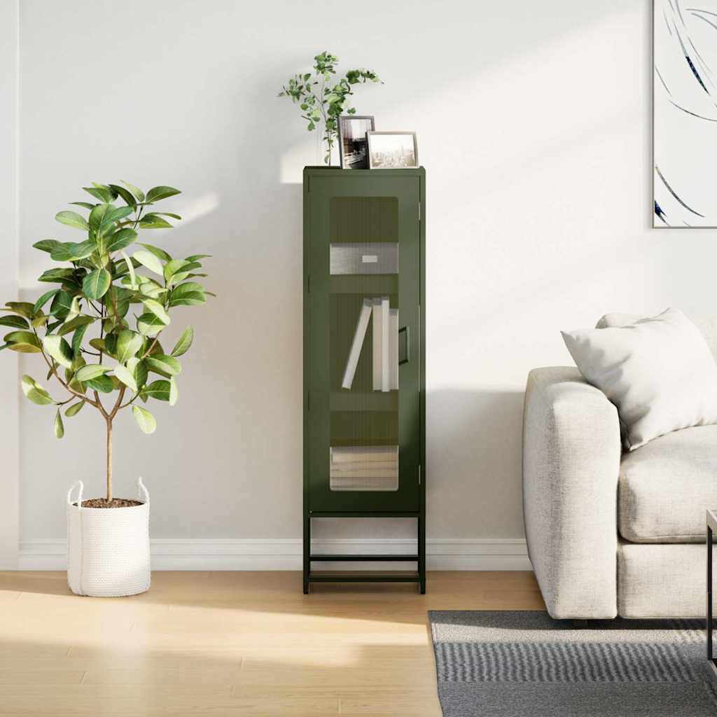 Skåp DIV. olivgrön 36x39x123 cm kallvalsat stål