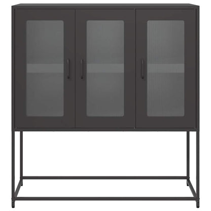 Skåp DIV. Svart 100,5x39x107 cm kallvalsat stål