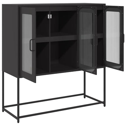 Skåp DIV. Svart 100,5x39x107 cm kallvalsat stål