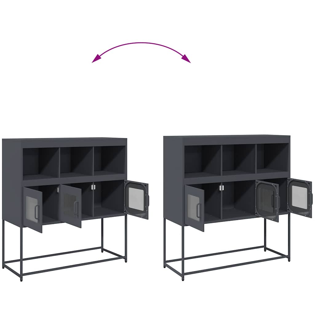 Skåp DIV. antracit 100,5x39x107 cm kallvalsat stål