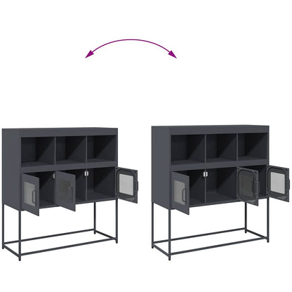 Skåp DIV. antracit 100,5x39x107 cm kallvalsat stål