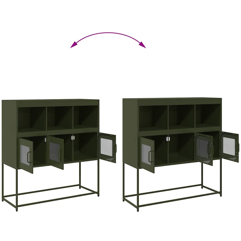 Skänk DIV. olivgrön 100,5x39x107 cm kallvalsat stål