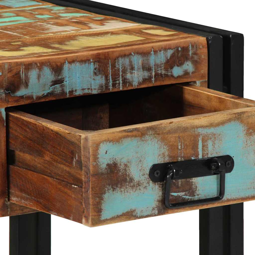 Sängbord Nattduksbord Trä med låda 40 x 40 x 50 cm massivt återvunnet trä