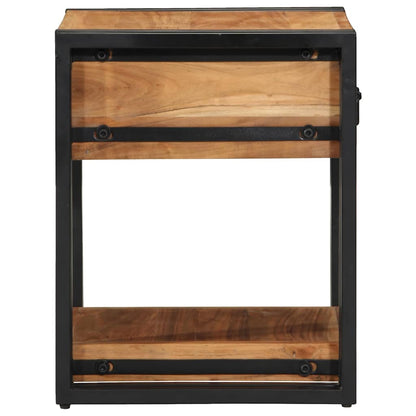 Sängbord Nattduksbord Trä med låda Brun 40 x 40 x 50 cm massivt akacia