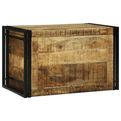Förvaringslåda Brun och svart 80 x 50 x 50 cm Grov mangoträ
