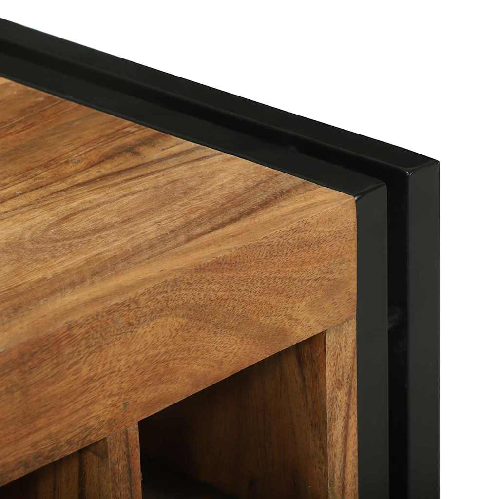 Vinställ Brun och Svart 46 x 35 x 27.5 cm Massivt akaciaträ