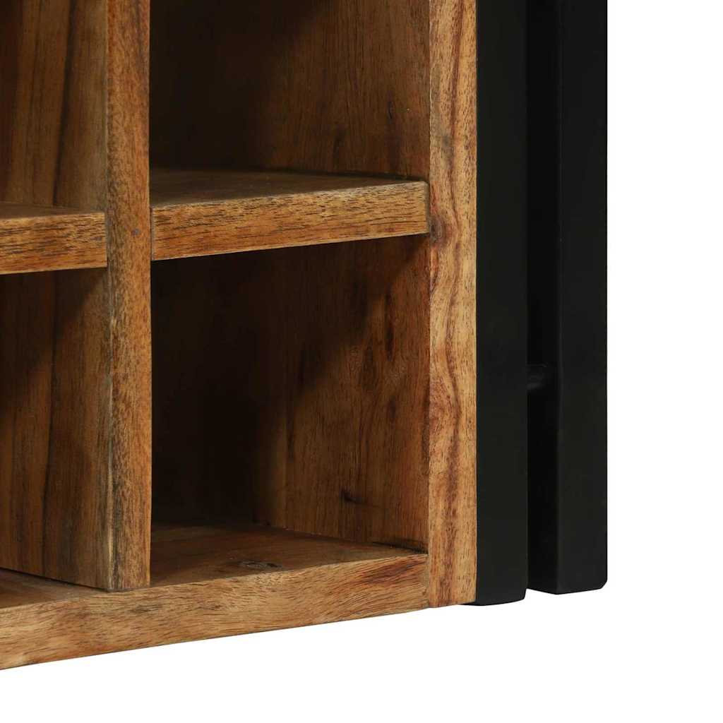 Vinställ Brun och Svart 46 x 35 x 27.5 cm Massivt akaciaträ