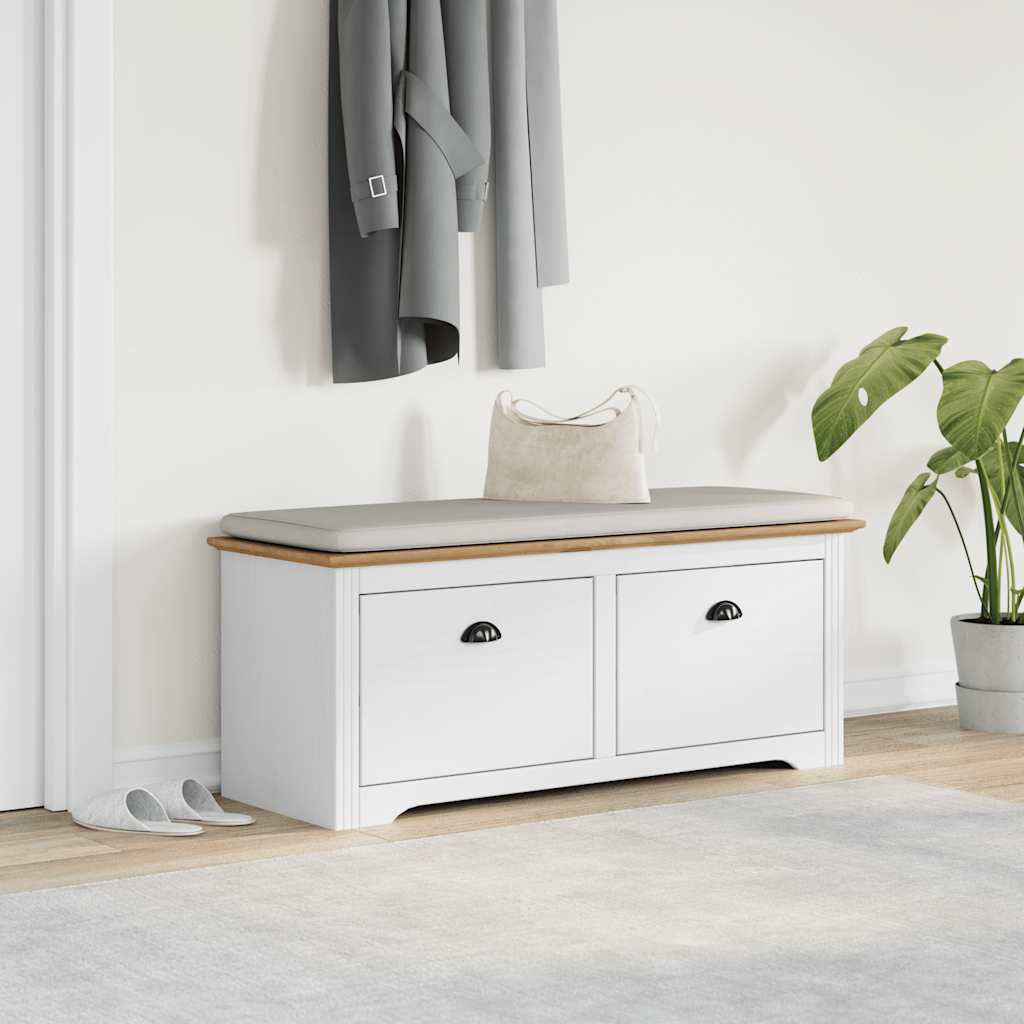 Hallbänk BODO Vit och Brun 114x40x45 cm