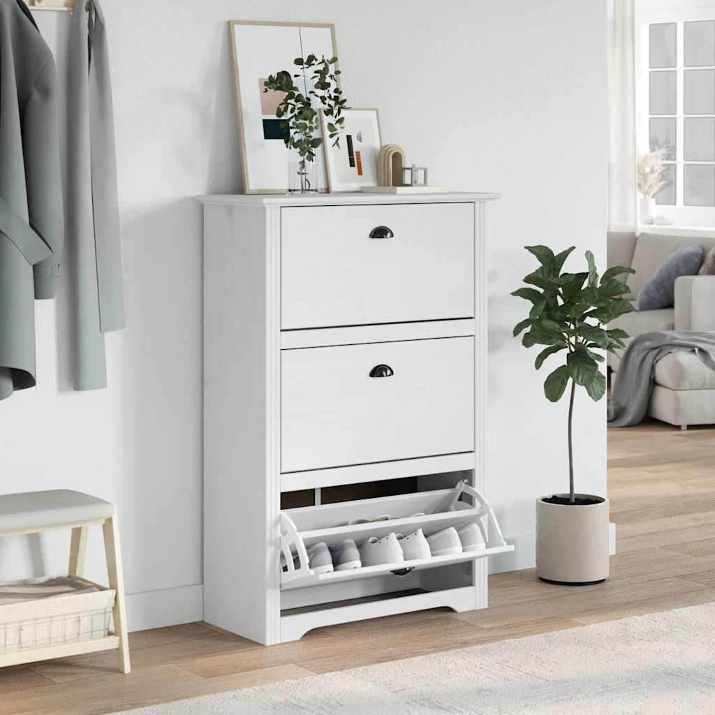 Skoställ Vit Skohylla BODO 80x35x118 cm