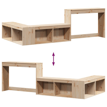 Sängbord Nattduksbord Trä Sängskåp med skrivbord 222x107x75 cm massiv furu