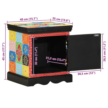 Sängbord Nattduksbord Trä flerfärgat 40x35x45 cm massivt Trä mango