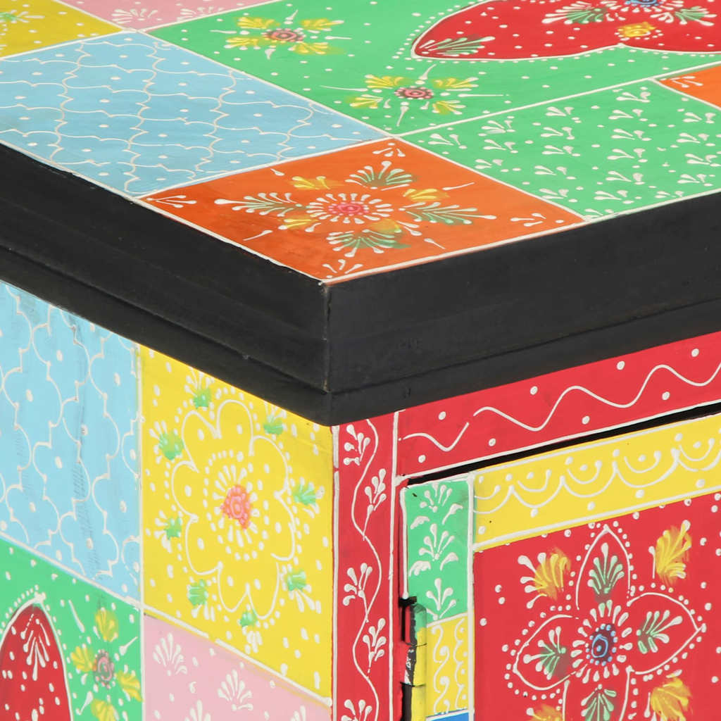 TV-Möbel Trä TV-bänk Flerfärgad 100x35x50 cm i massivt mango