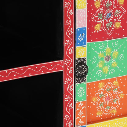 TV-Möbel Trä TV-bänk Flerfärgad 100x35x50 cm i massivt mango