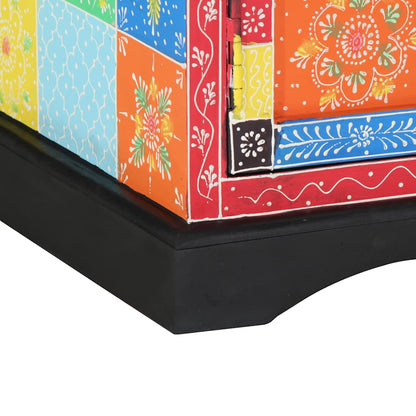 TV-Möbel Trä TV-bänk Flerfärgad 100x35x50 cm i massivt mango