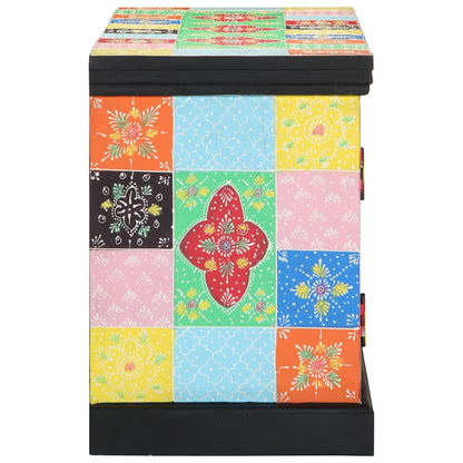 TV-Möbel Trä TV-bänk Flerfärgad 100x35x50 cm i massivt mango