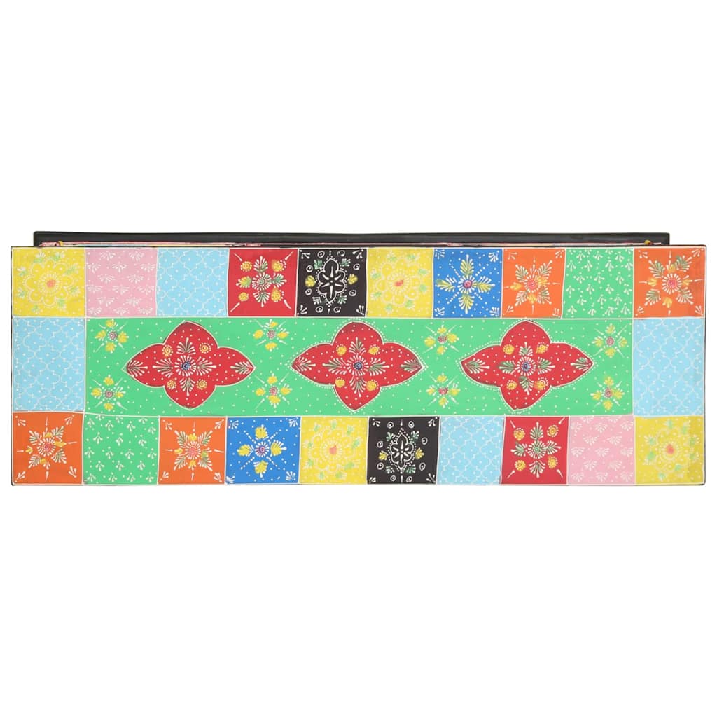 TV-Möbel Trä TV-bänk Flerfärgad 100x35x50 cm i massivt mango