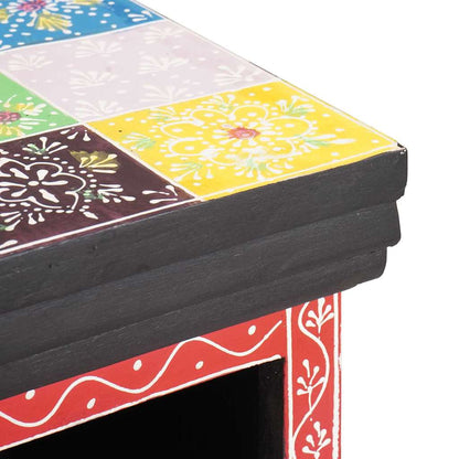 Byrå Trä med hylla Flerfärgsdesign 30 x 30 x 90 cm Massivt Mangoträ