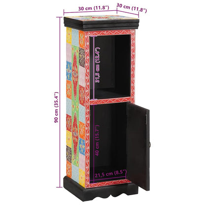 Byrå Trä med hylla Flerfärgsdesign 30 x 30 x 90 cm Massivt Mangoträ