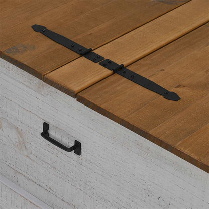 Förvaringskista HALDEN Vit 91x91x47 cm massiv Trä furu