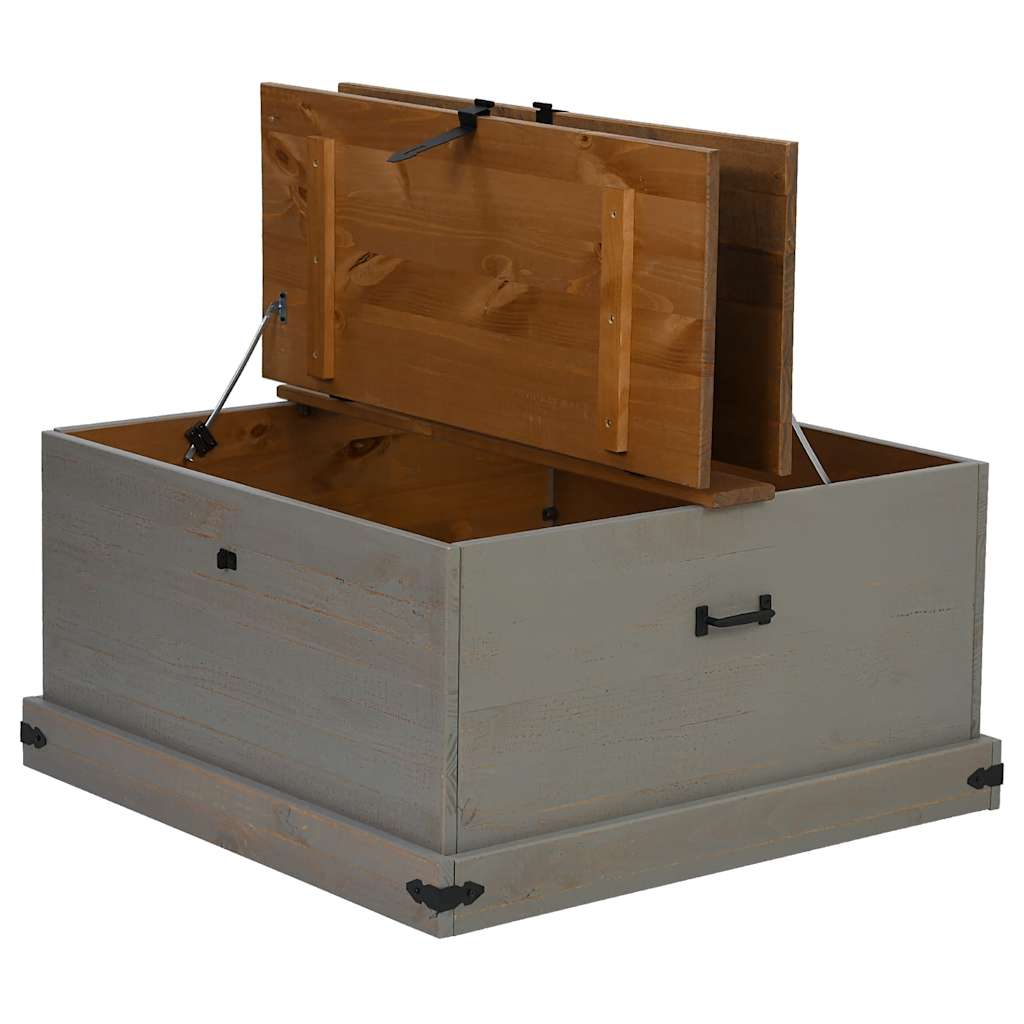 Förvaringskista HALDEN Grå 91x91x47 cm massiv Trä furu