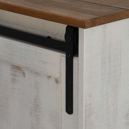 TV-Möbel Vit TV-Bänk HALDEN 2 skjutdörrar 150x40x60 cm massivt trä