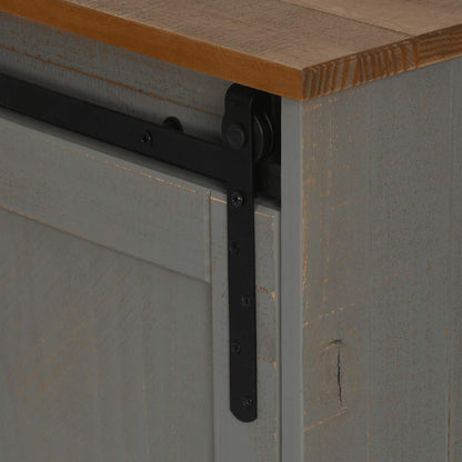 TV-Möbel Grå TV-Bänk HALDEN 2 skjutdörrar 150x40x60 cm massivt trä