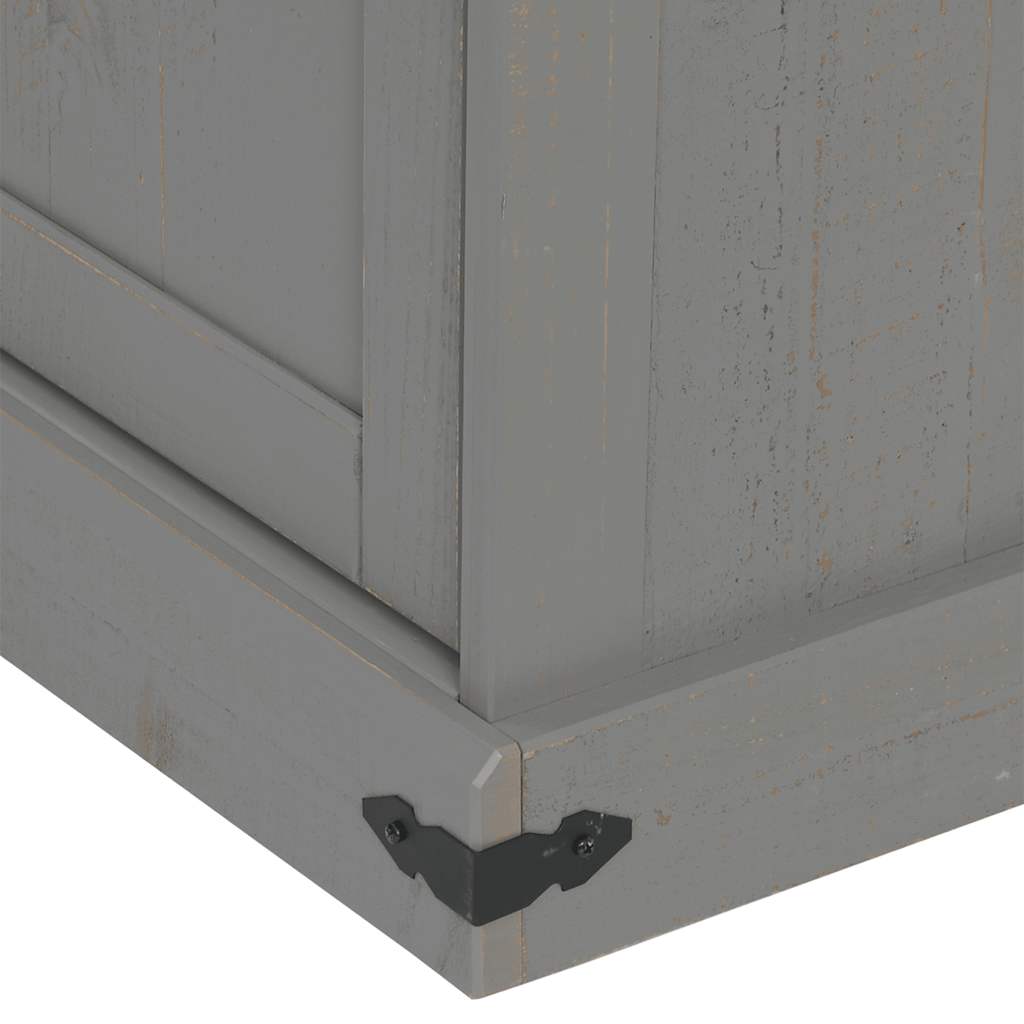 TV-Möbel Grå TV-Bänk HALDEN 2 skjutdörrar 150x40x60 cm massivt trä