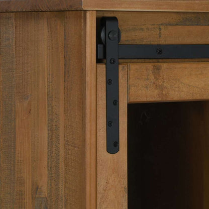 Skänk Trä HALDEN med skjutdörr 80x40x80 cm massivt trä