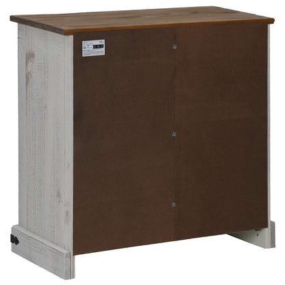 Skänk Vit HALDEN med skjutdörr 80x40x80 cm massivt trä