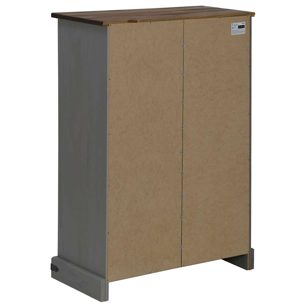 Vinställ Vinskåp Grå med skjutdörr Grå furu