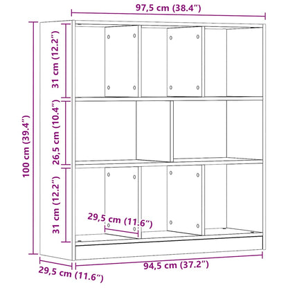 Bokhylla Artisan Ek 97,5x29,5x100 cm