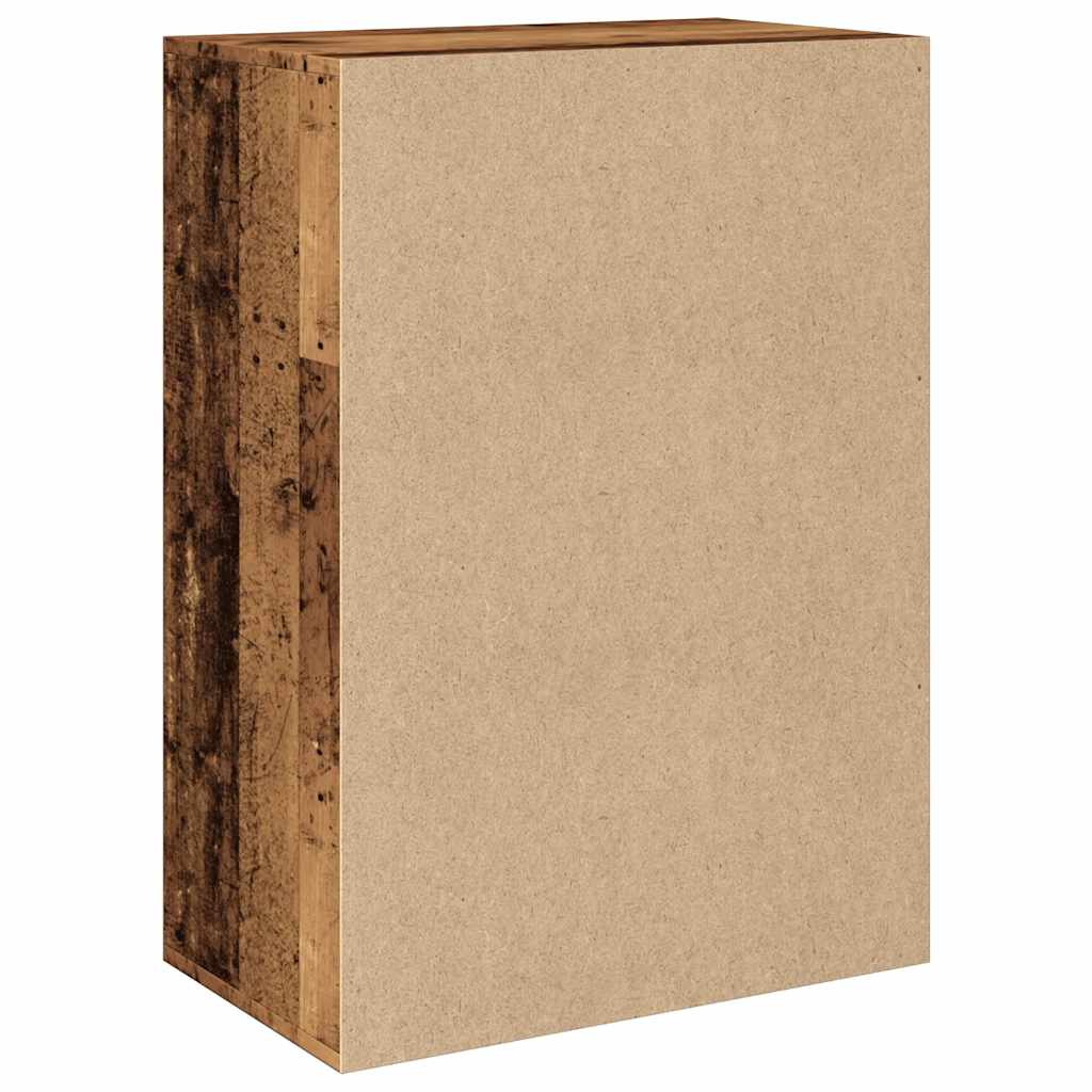 Skoställ Åldrat Trä Skoskåp 60x35x84 cm