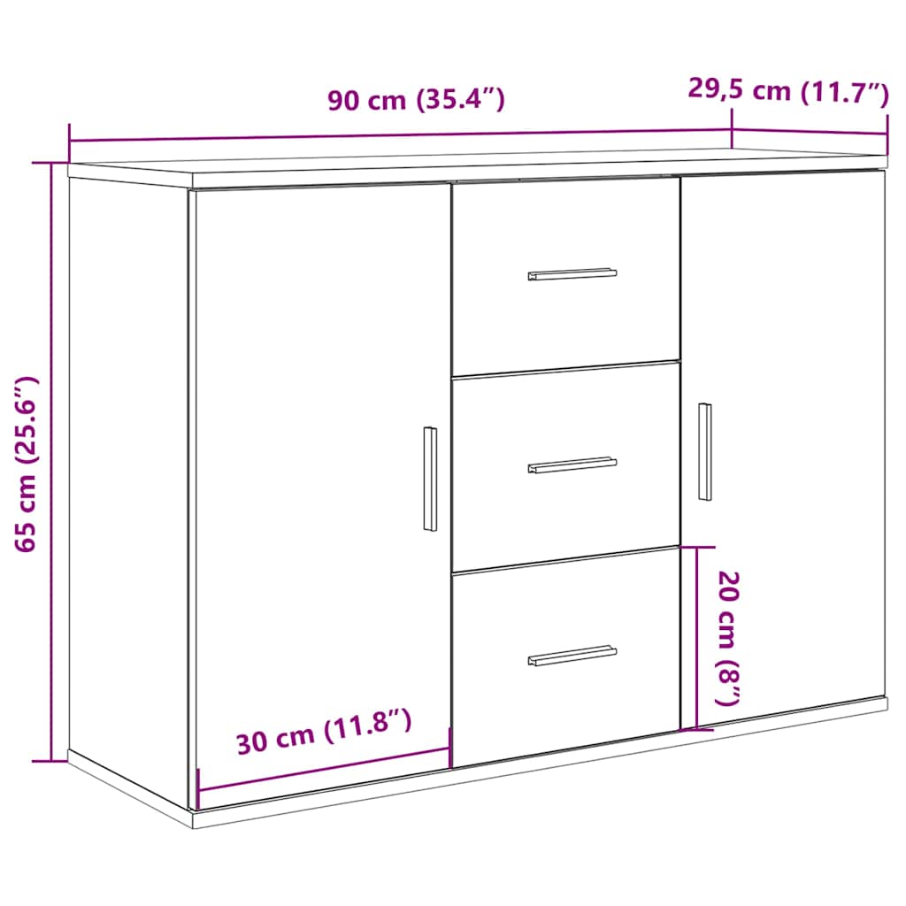 Skänk Artisan Ek 90x29,5x65 cm