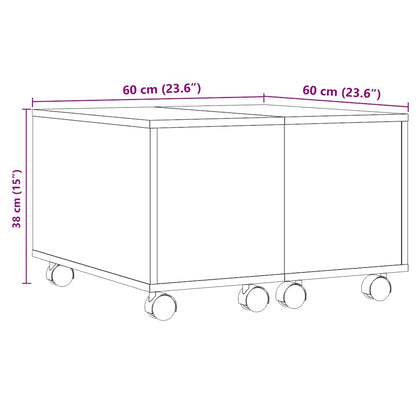 Soffbord Åldrat Trä 60x60x38 cm