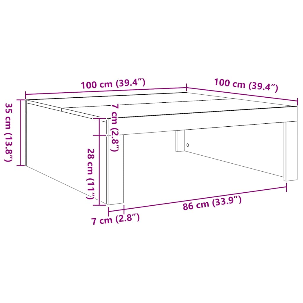 Soffbord Artisan Ek 100x100x35 cm