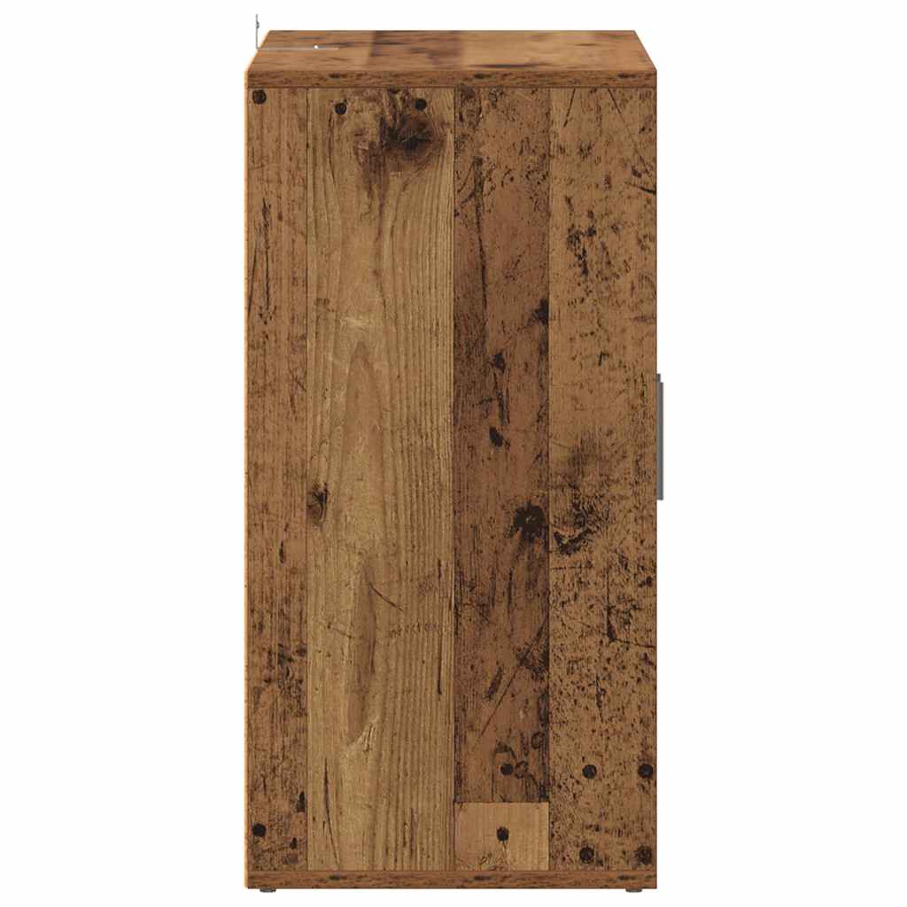 Skoställ Åldrat Trä Skoskåp 60x35x70 cm