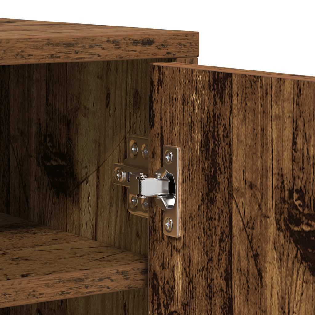 Skoskåp åldrat trä 60x35x92 cm konstruerat trä