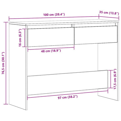 Avlastningsbord artisan ek 100x35x76,5 cm konstruerat trä