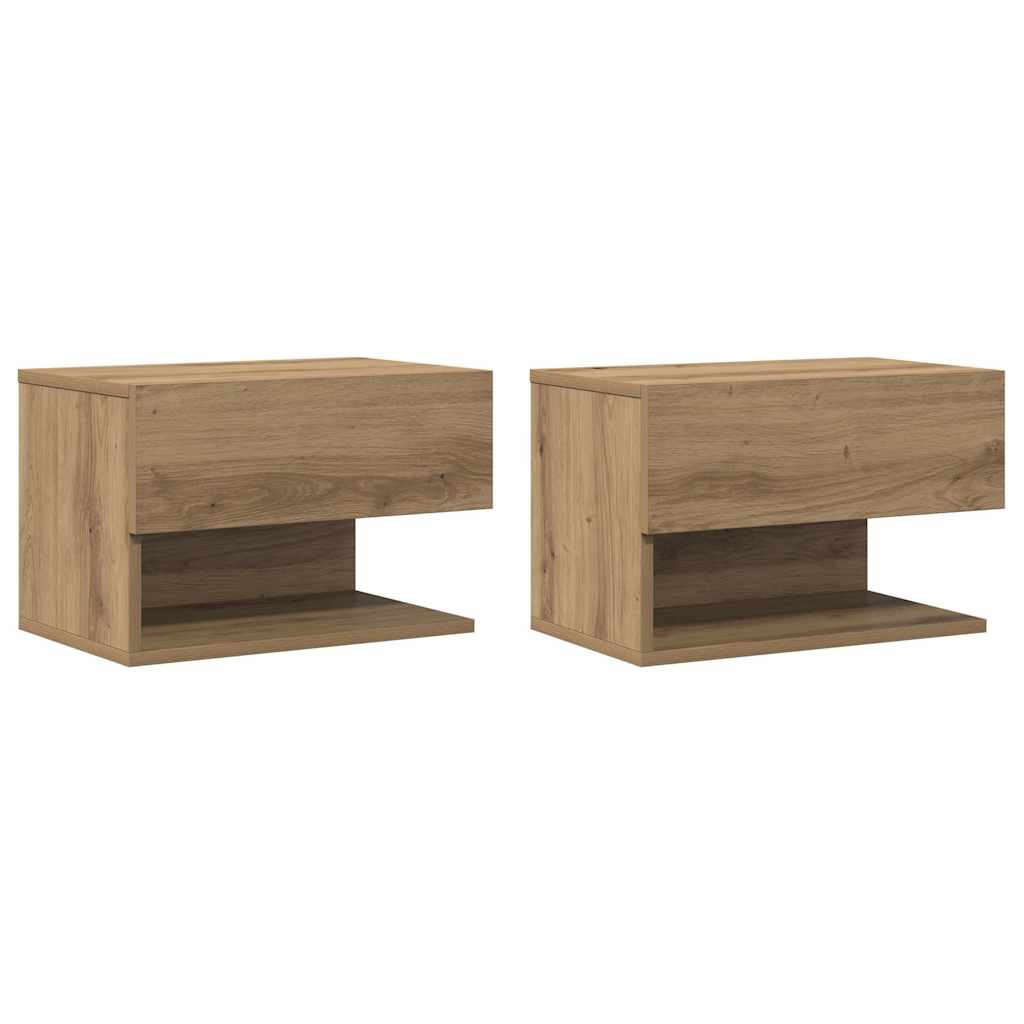 Väggmonterade sängbord 2 st ek
