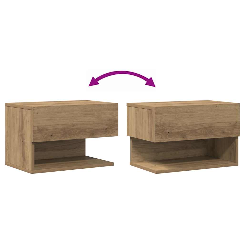 Väggmonterade sängbord 2 st ek