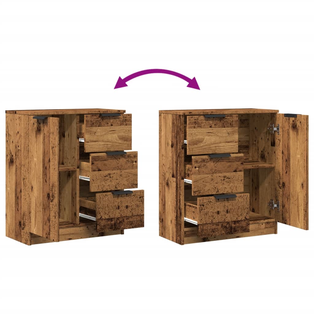 Skänk åldrat trä 60x30x70 cm konstruerat trä