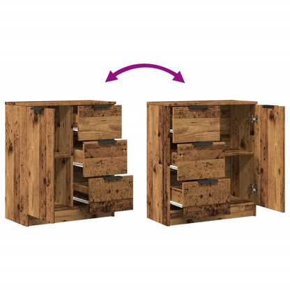 Skänk åldrat trä 60x30x70 cm konstruerat trä