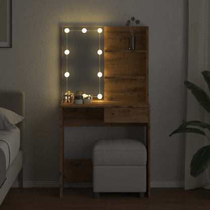 Sminkbord med LED Artisan Ek 74,5x40x141 cm